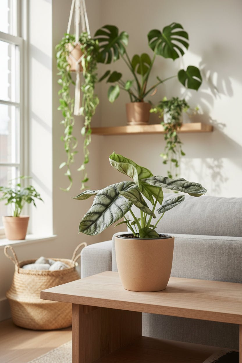 Alocasia Nebula Silver Compacta — Ø14 cm — H30 cm - Verdeia