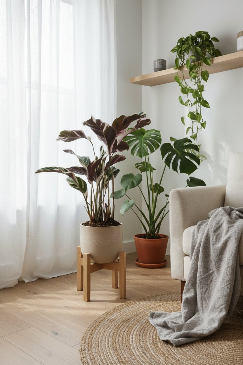 Calathea Fusion White Basic — Ø14 cm — H40 cm - Verdeia