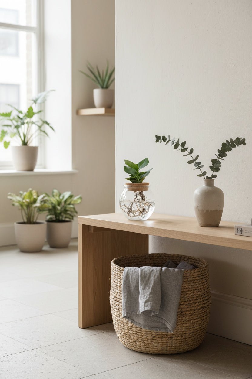 Clusia en bocal cylindre avec bouchon — Plante hydroponique — Ø12 cm — H30 cm - Verdeia