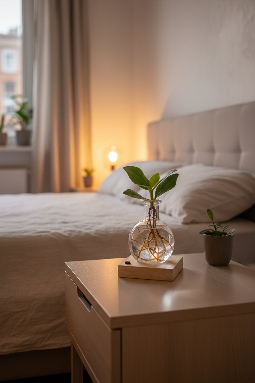 Clusia en bocal Samoa avec LED — Plante hydroponique lumineuse — Ø5 cm — H10 cm - Verdeia