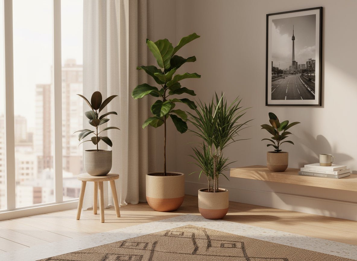 Mix de plantes vertes — Lot de 4 — Ø17 cm — H55–75 cm - Verdeia