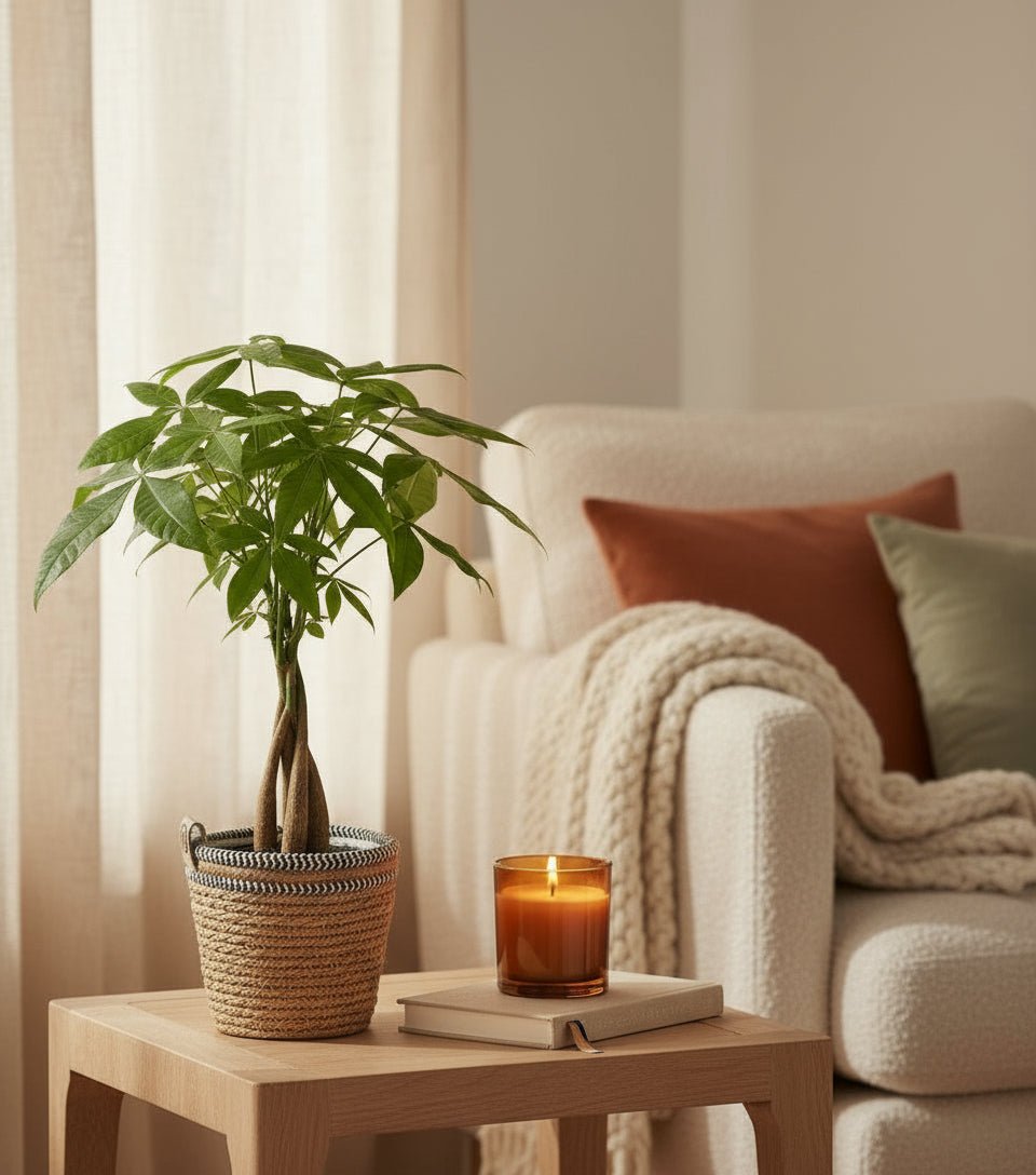 Pachira aquatica – Panier tressé naturel (Ø12 x H45 cm) - Verdeia