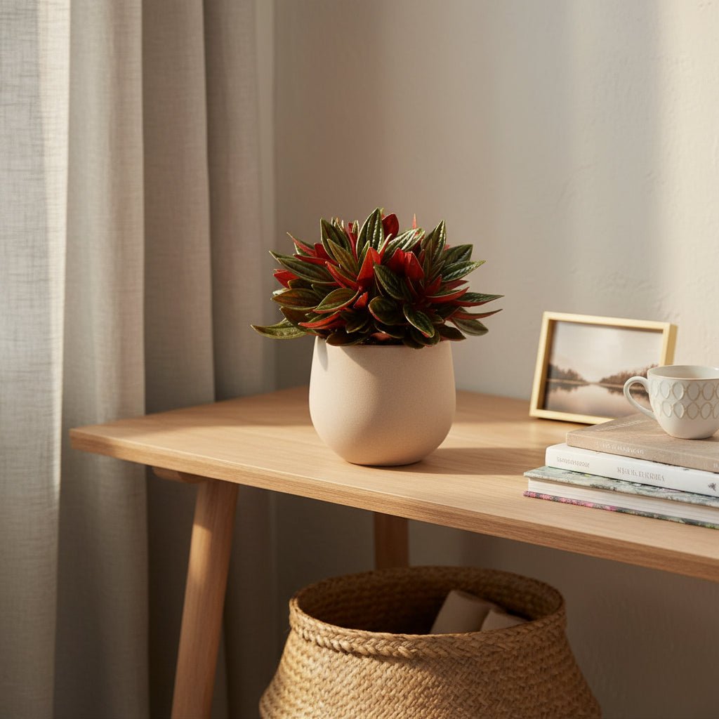 Peperomia caperata ‘Rosso’ — Ø11 cm — H15 cm - Verdeia