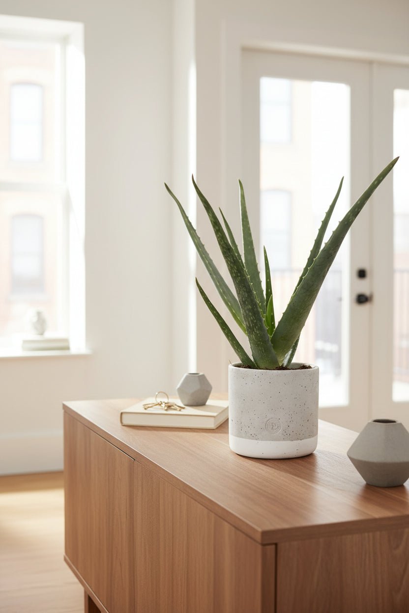 Aloe Vera + Pot céramique jade — Ø12 cm — H45 cm - Verdeia