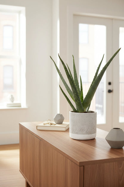 Aloe Vera + Pot céramique jade — Ø12 cm — H45 cm - Verdeia