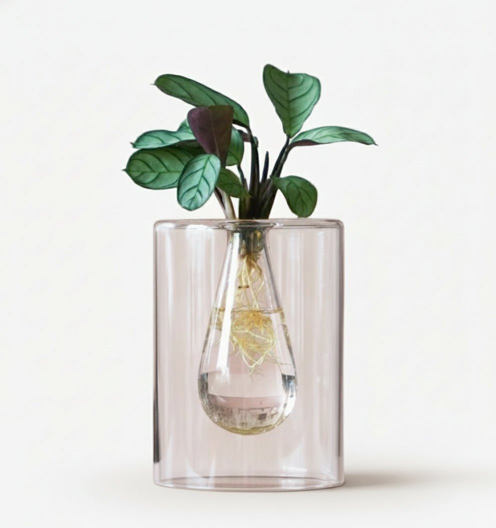 Arrangement de Noël – Vase Sydney + LED (Ø7 x H20 cm) - Verdeia