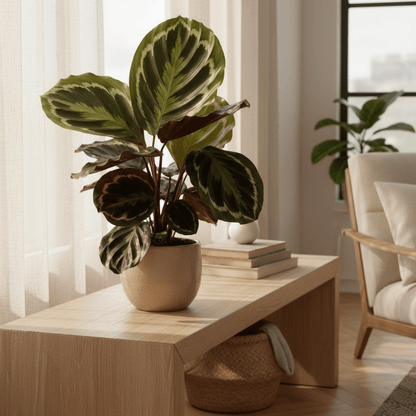 Calathea Medallion – Plante paon tropicale au feuillage marbré - Verdeia