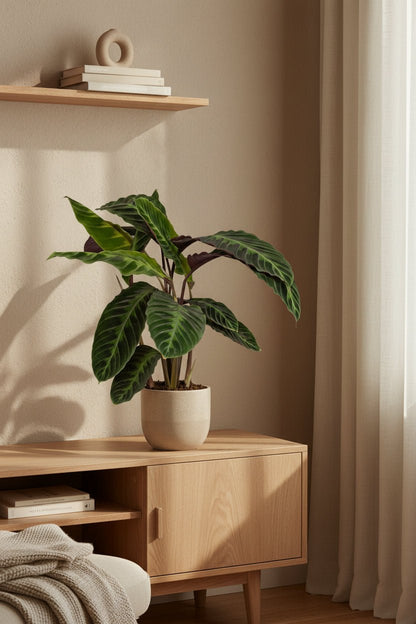 Calathea Warscewiczii — Plante paon veloutée — Ø19 cm — H70 cm - Verdeia