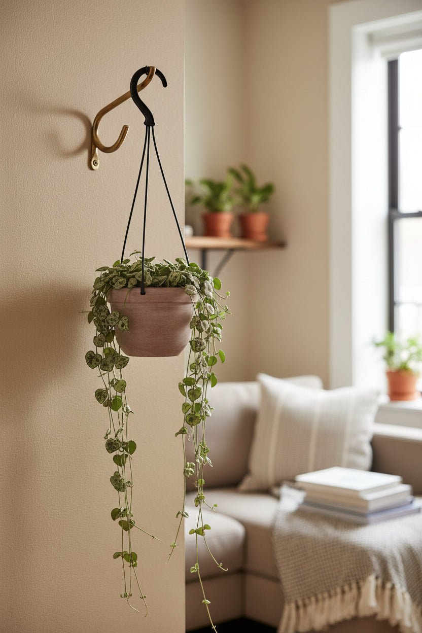 Ceropegia Woodii — Chaîne de cœurs — Ø14 cm — H50 cm - Verdeia