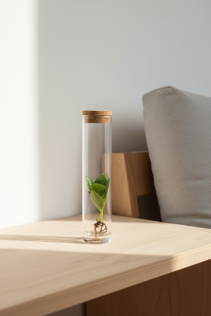 Clusia en tube de verre — Ø5 cm — H15 cm - Verdeia