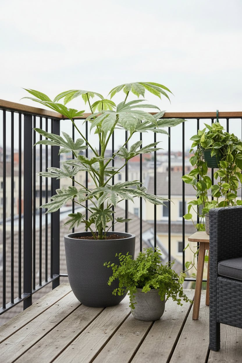 Fatsia Japonica Variegata — Aralia du Japon panachée — Ø19 cm — H60 cm - Verdeia