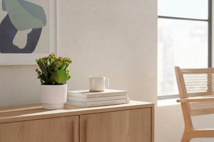 Kalanchoe Red + Pot céramique blanc — Ø12 cm — H27 cm - Verdeia