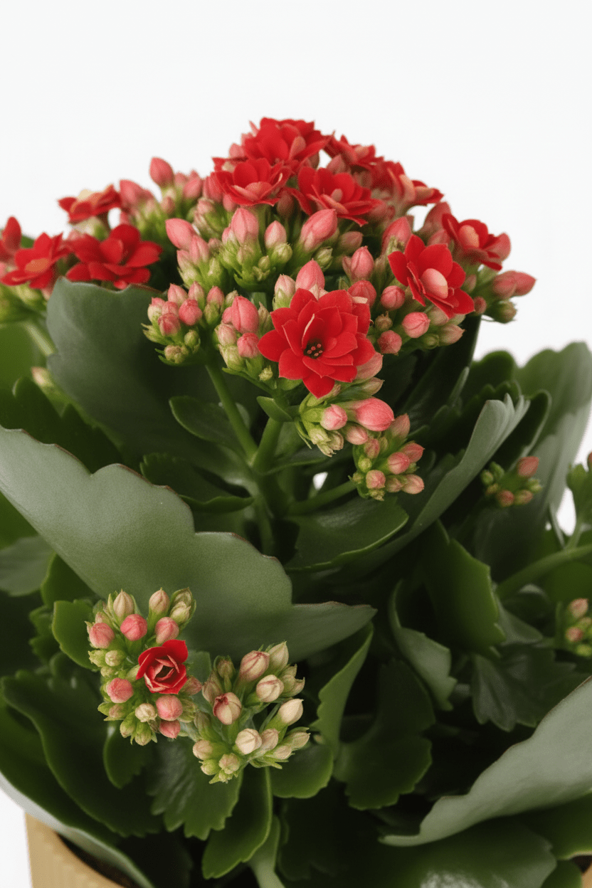 Kalanchoe Rosalina Don Justino — Flaming Katy — Ø14 cm — H30 cm + ELHO Vibes Fold jaune - Verdeia