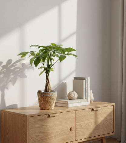 Pachira aquatica – Panier tressé naturel (Ø12 x H45 cm) - Verdeia