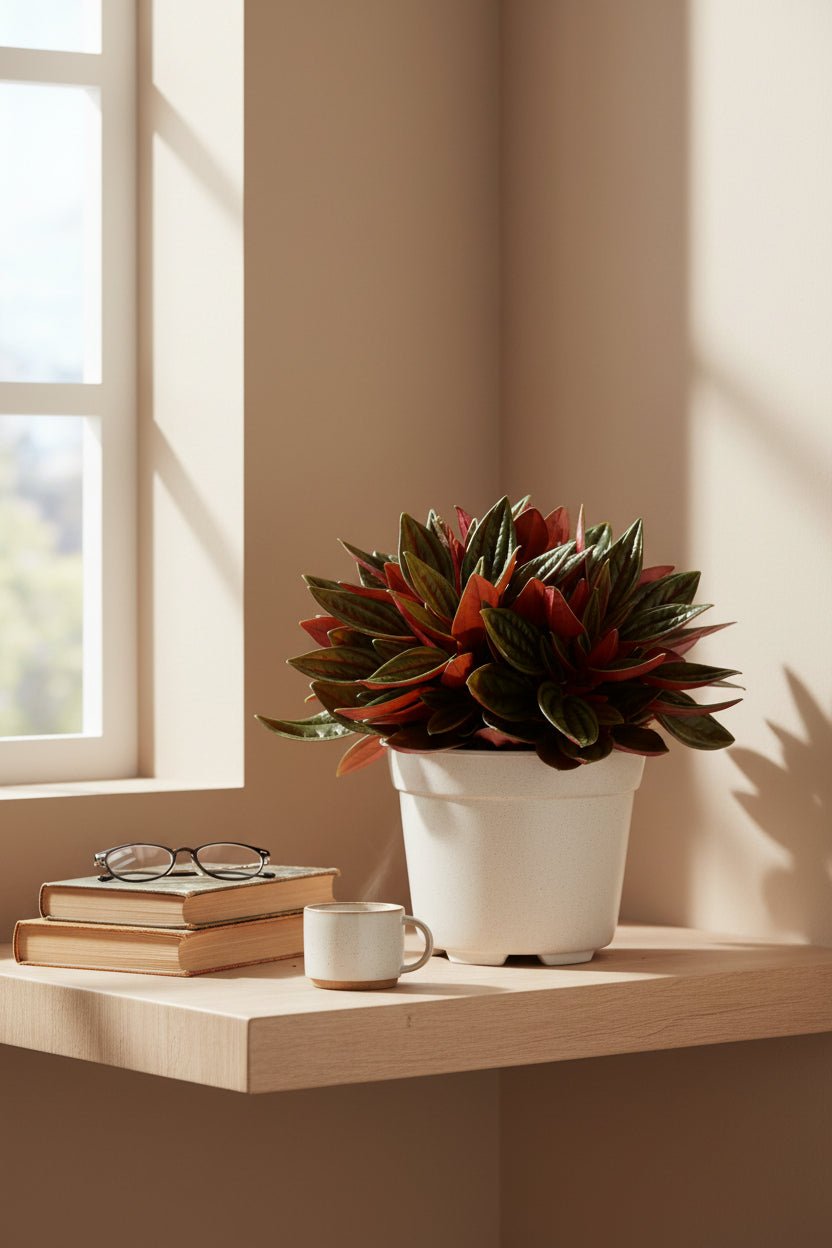 Peperomia caperata ‘Rosso’ — Ø11 cm — H15 cm - Verdeia