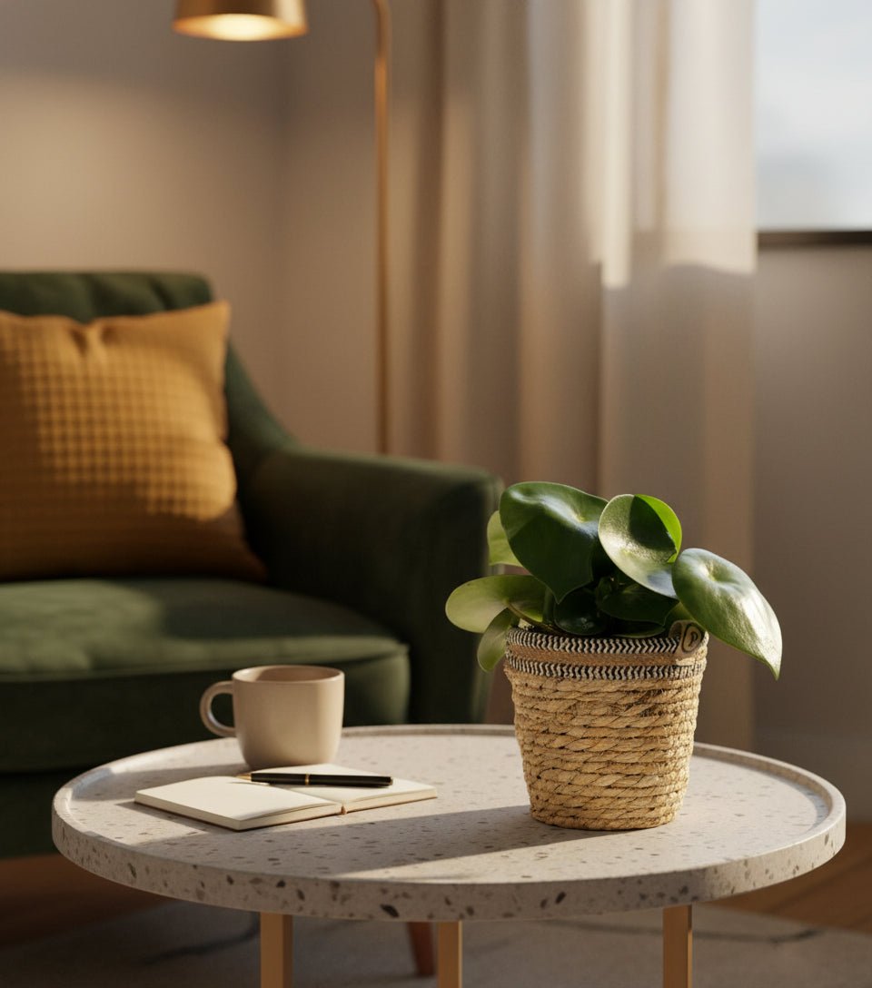 Peperomia Raindrop – Panier naturel Ø12 cm - Verdeia