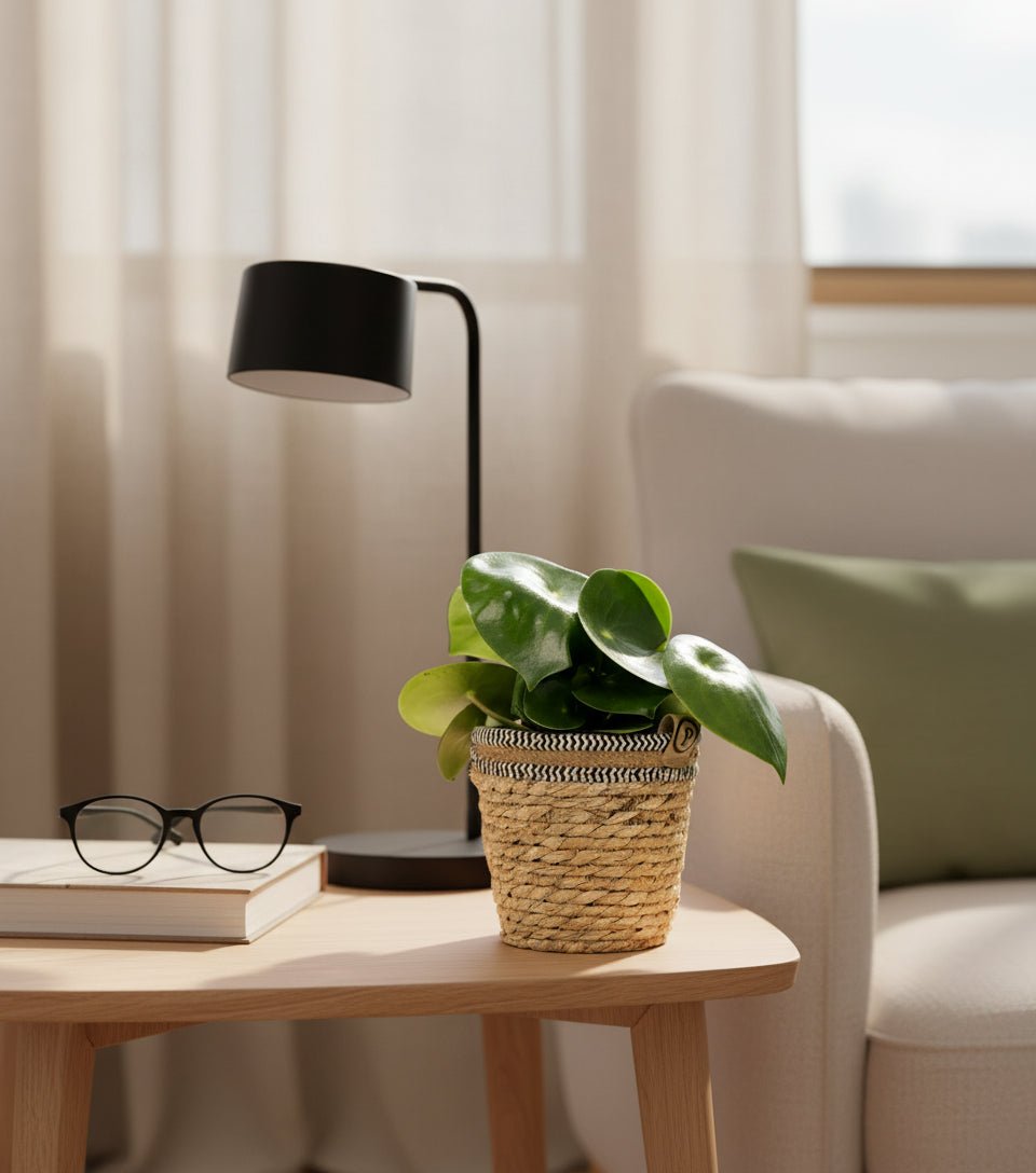 Peperomia Raindrop – Panier naturel Ø12 cm - Verdeia