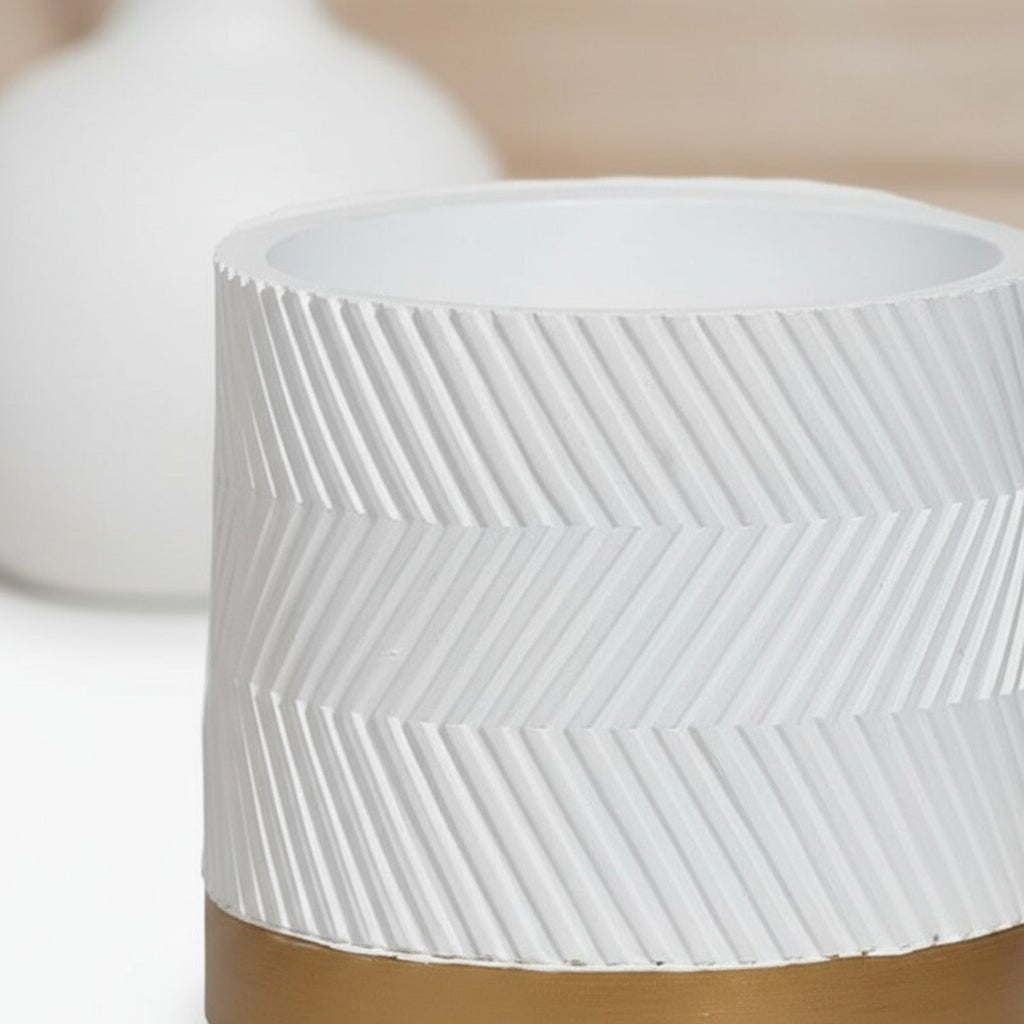 Pot Groovy Blanc Mat - Ø13 cm - Verdeia